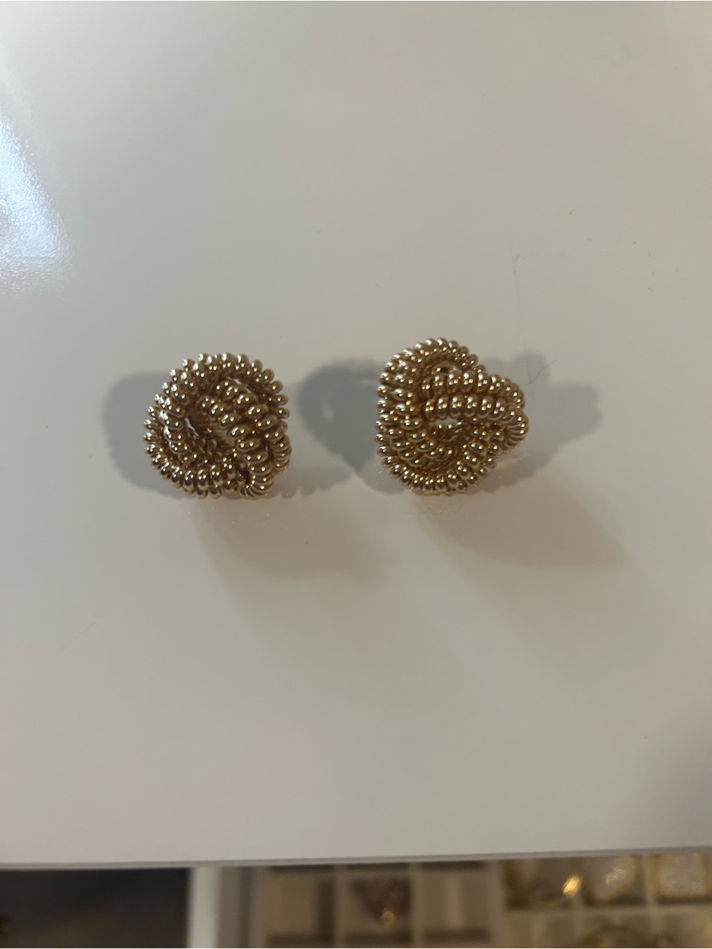 J. Crew Gold Beaded Knot Stud Earrings
